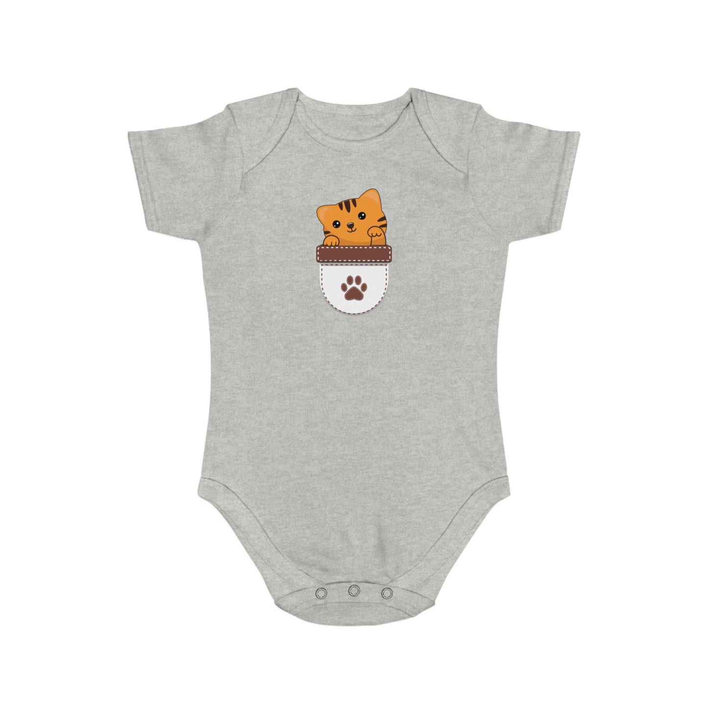 Cute Cat Pocket design baby bodysuit