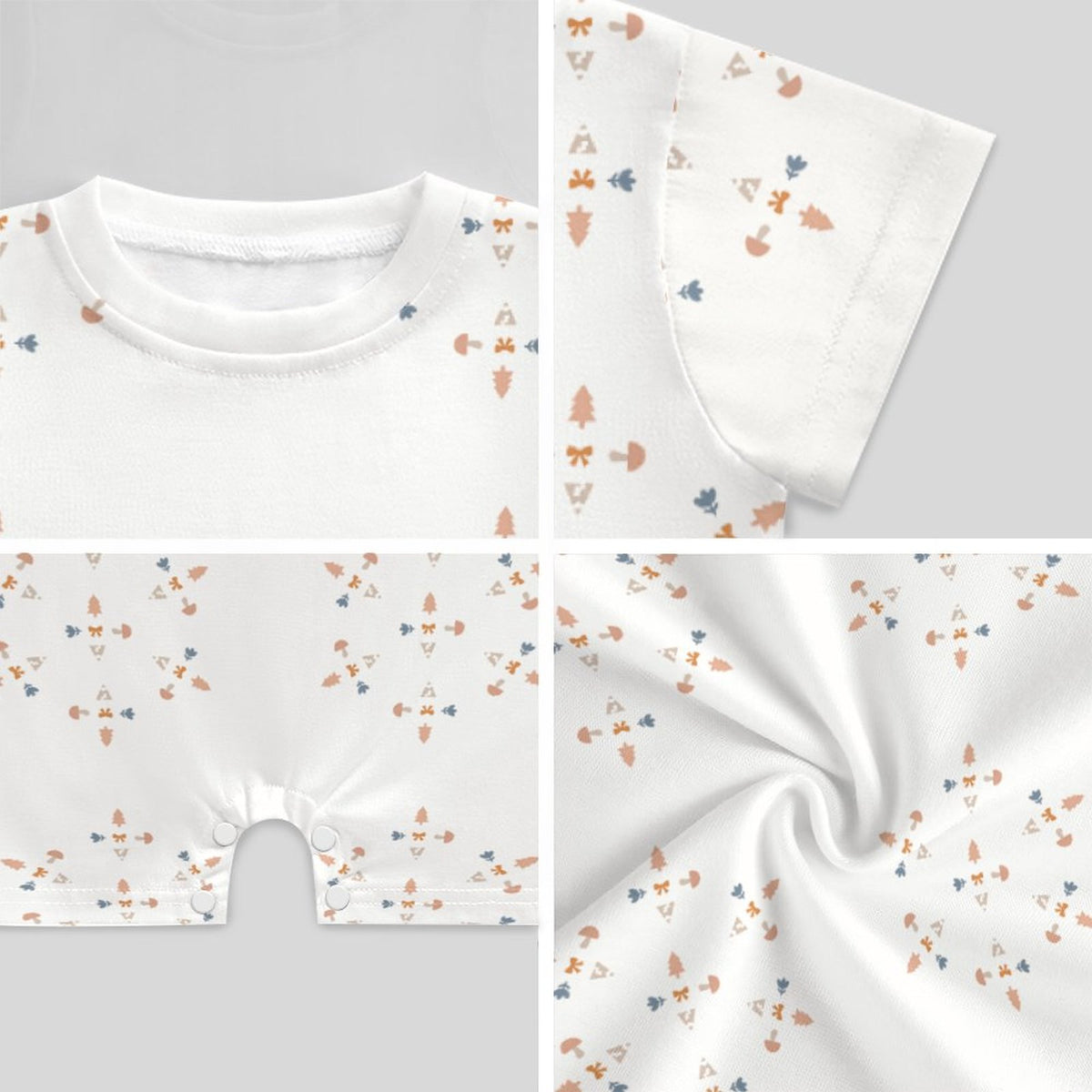 Cute Geometric Motif DTG Cotton Baby Bodysuit
