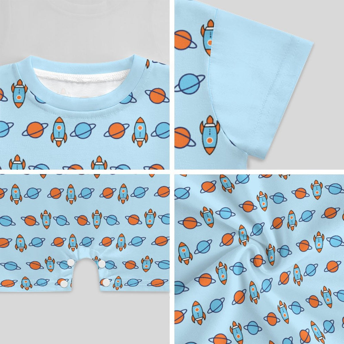 DTG Cotton Short Sleeve Baby Romper | All-Over Print