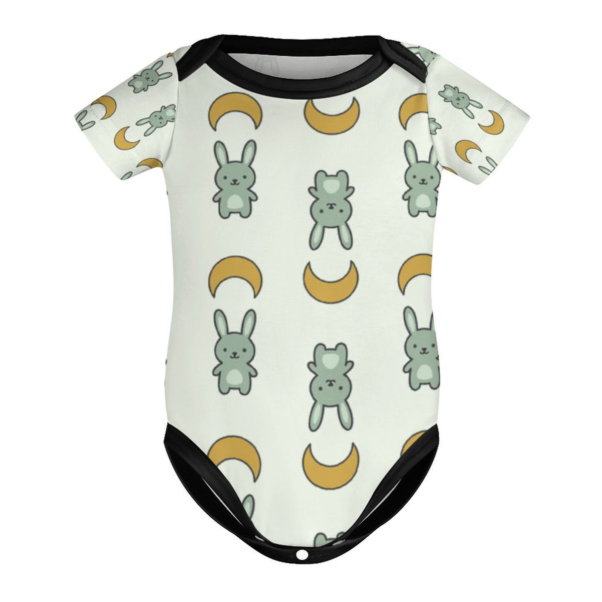 Cute Cotton Baby Bunny & Moon Print Onesie