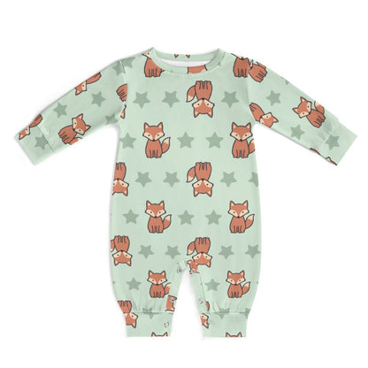 Cute Baby Fox Print Long Sleeve Romper Jumpsuit