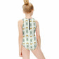 Cute Bunny & Moon Zip Back One-Piece Girls Swimsuit