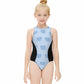 Cute Blue Elephant Zippered One-Piece Swimsuit
