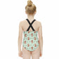 Cute Fox Print Cross-Back Girls Swimsuit | Custom AOP