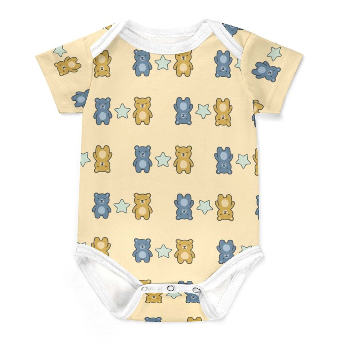 Cute Teddy Bear Short Sleeve Baby Romper | 220gsm