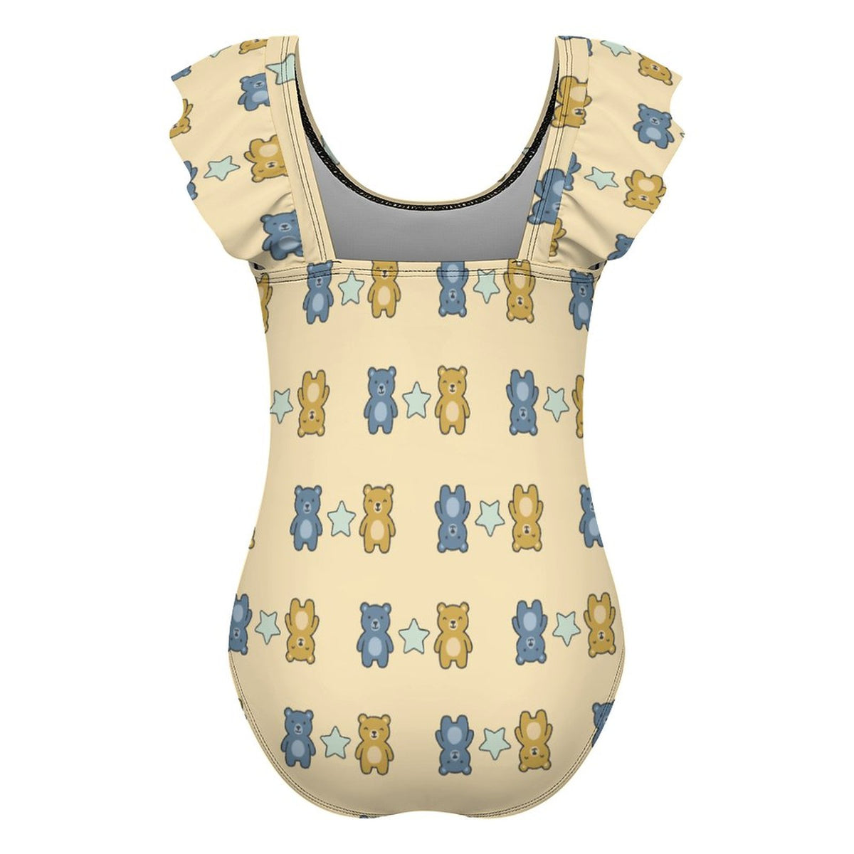 Girls Bear Print One-Piece Swimsuit