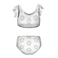 Girls' Geometric Star Tie-Shoulder Sports Swimsuit