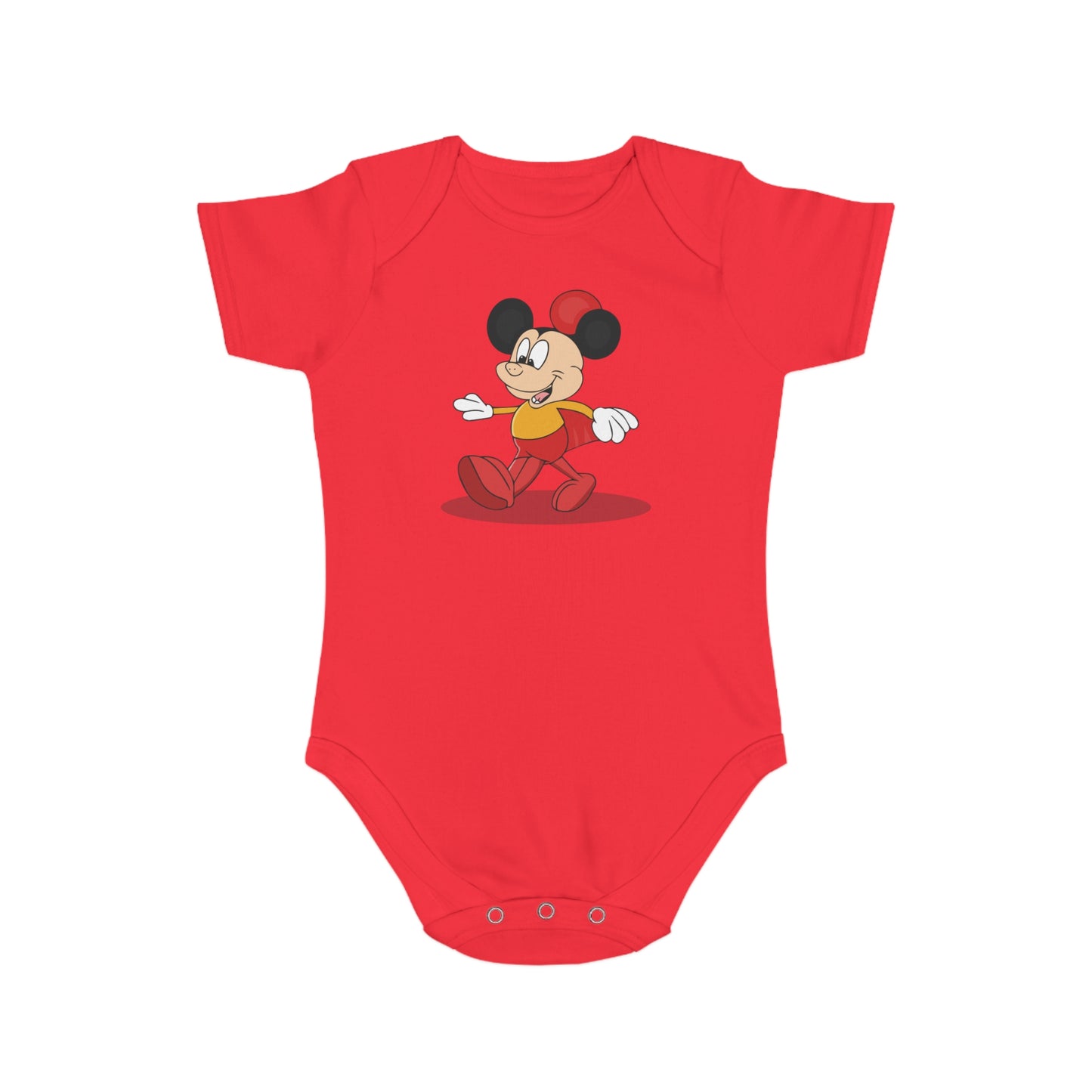 Cheerful Mouse design baby bodysuit