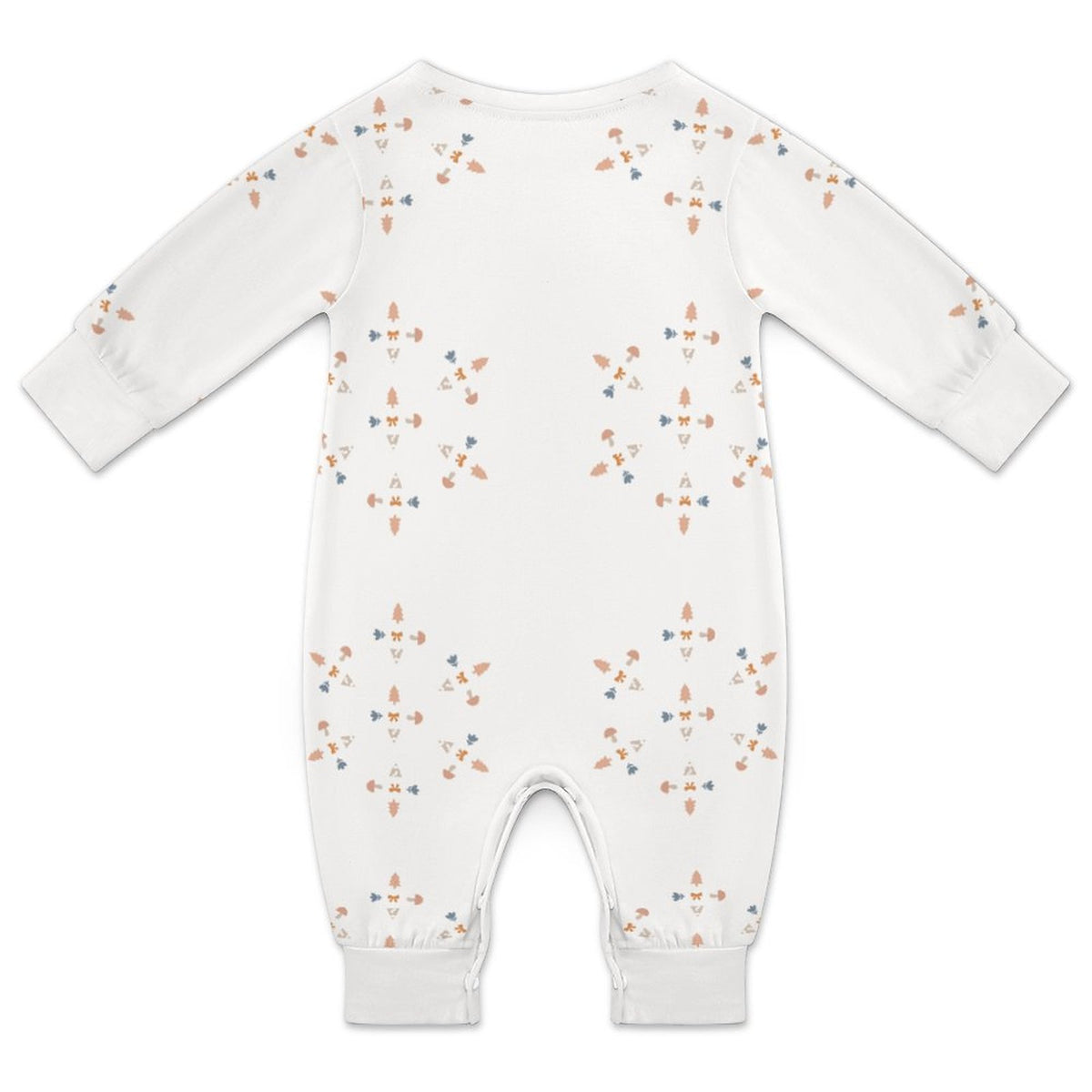 Cute Geometric Motif Cotton Long Sleeve Infant Bodysuit