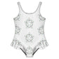 Cute White Star Print One-Piece Swimsuit for Girls