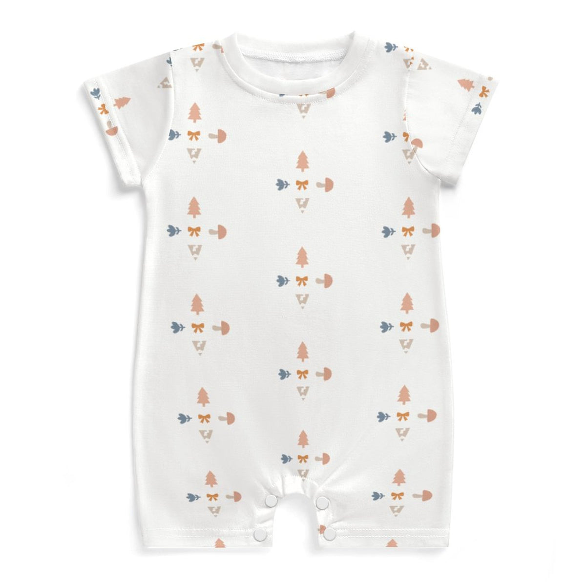 Baby Geometric Print Short Sleeve Cotton Romper
