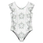 Cute Star Floral Ruffle One-Piece Swimsuit for Girls