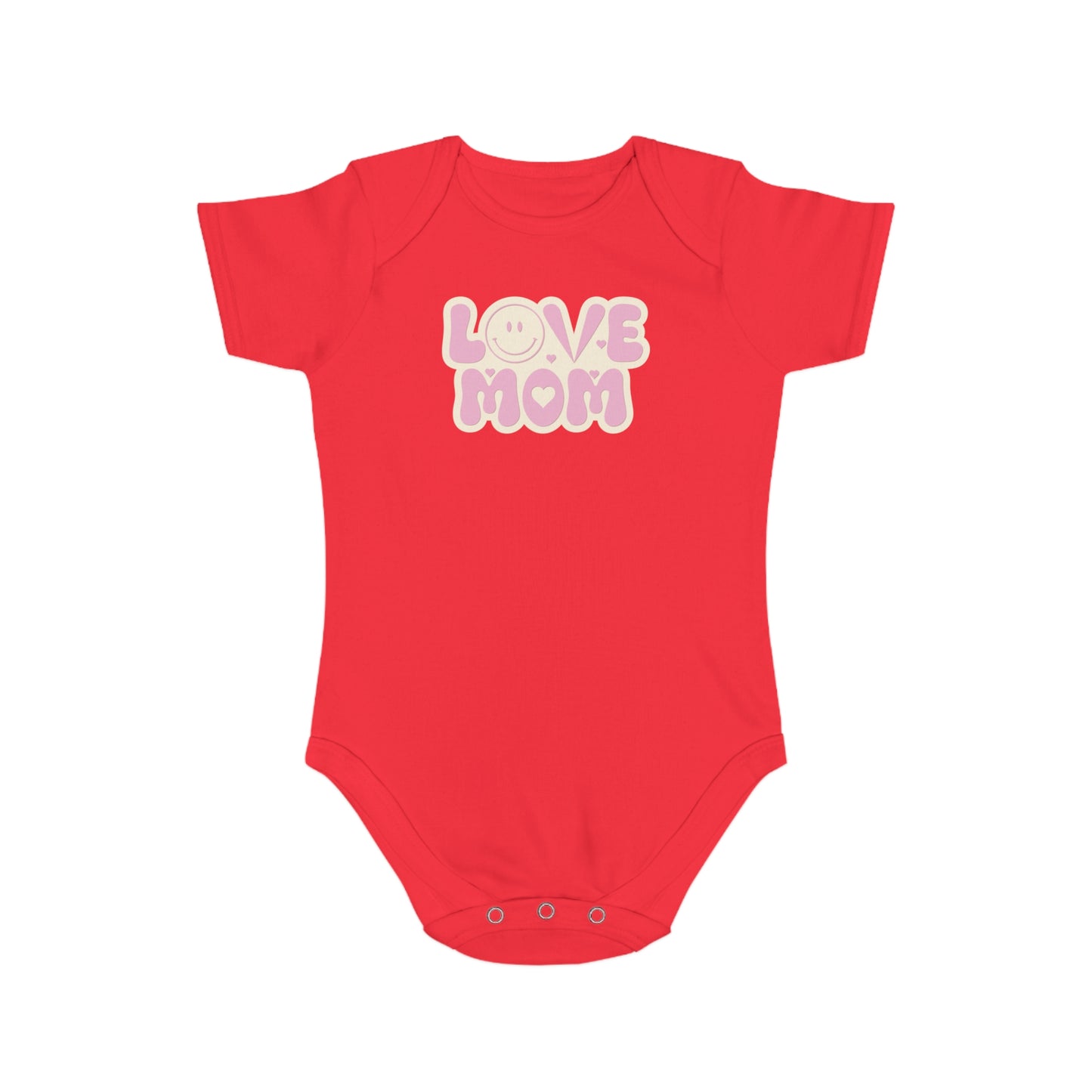 Love You Mom design baby bodysuit 	Love You Mom Baby Bodysuit | Heartfelt Cotton Infant Outfit
