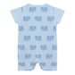 190GSM Light Blue Elephant Baby Cotton Romper
