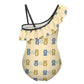 Cute Teddy Bear One-Shoulder Girls Swimsuit | Ruffle