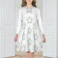 Girls' Geometric Star Long Sleeve Dress