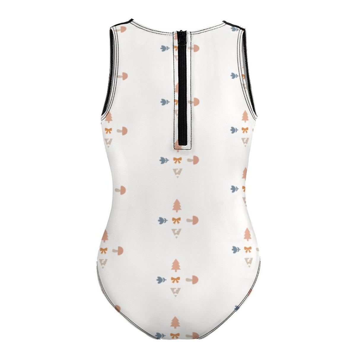 Girls' Geometric Print Athletic One-Piece Swimsuit