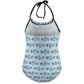 Outer Space Rocket Halter One-Piece Girls Swimsuit