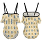 Cute Teddy Bear Off-Shoulder Girls Swimsuit | Ruffle