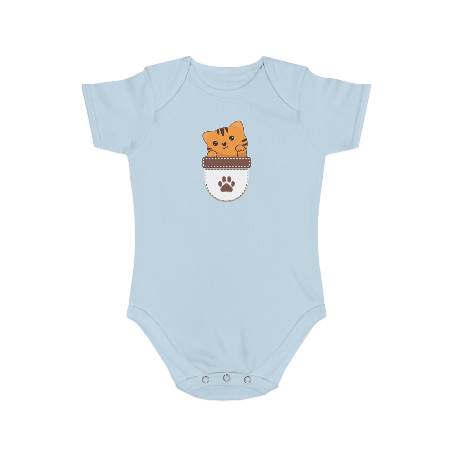 Cute Cat Pocket design baby bodysuit