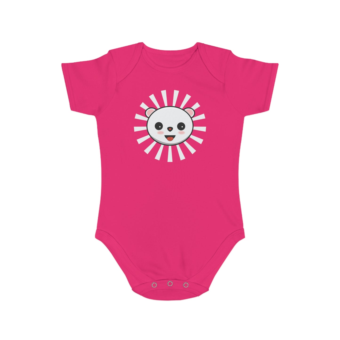Cute Panda Short Sleeve Baby Bodysuit