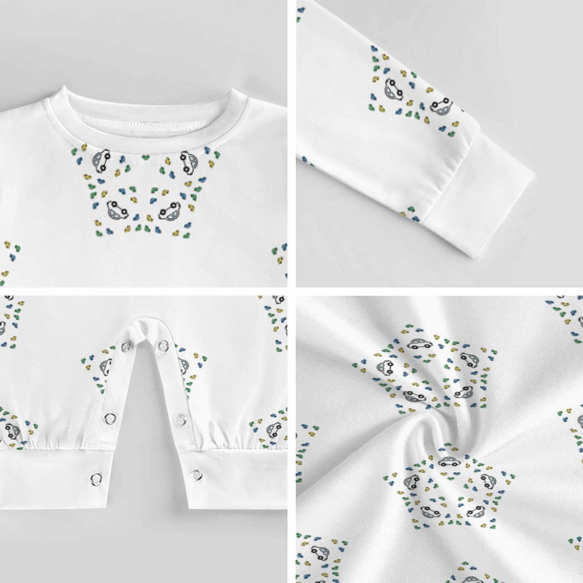 Baby Star Floral Print Full-Length Cotton Romper