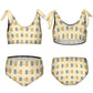 Cute Teddy Bear Tie-Strap Bikini Set for Girls | Custom AOP
