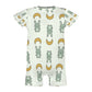 Cute Cotton Baby Bunny & Moon Short Sleeve Romper