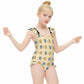 Cute Teddy Bear Girls One-Piece Swimsuit | Ruffle Trim