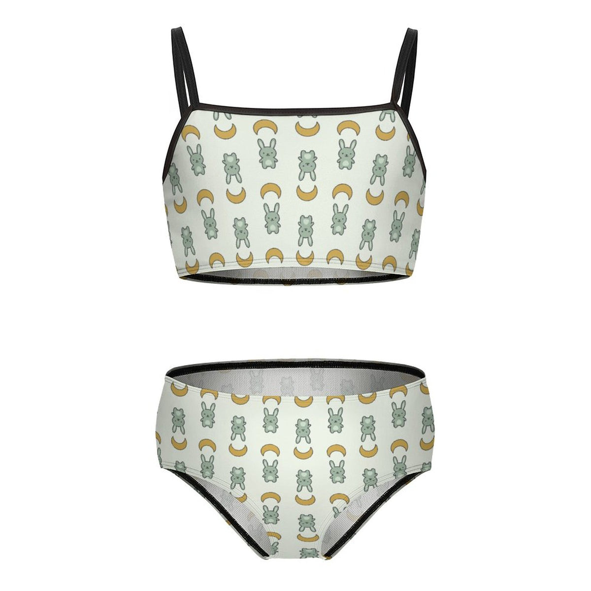 Cute Bunny & Moon Cami Bikini Set for Girls | AOP