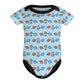 Outer Space Rocket Short Sleeve Baby Romper | 220gsm