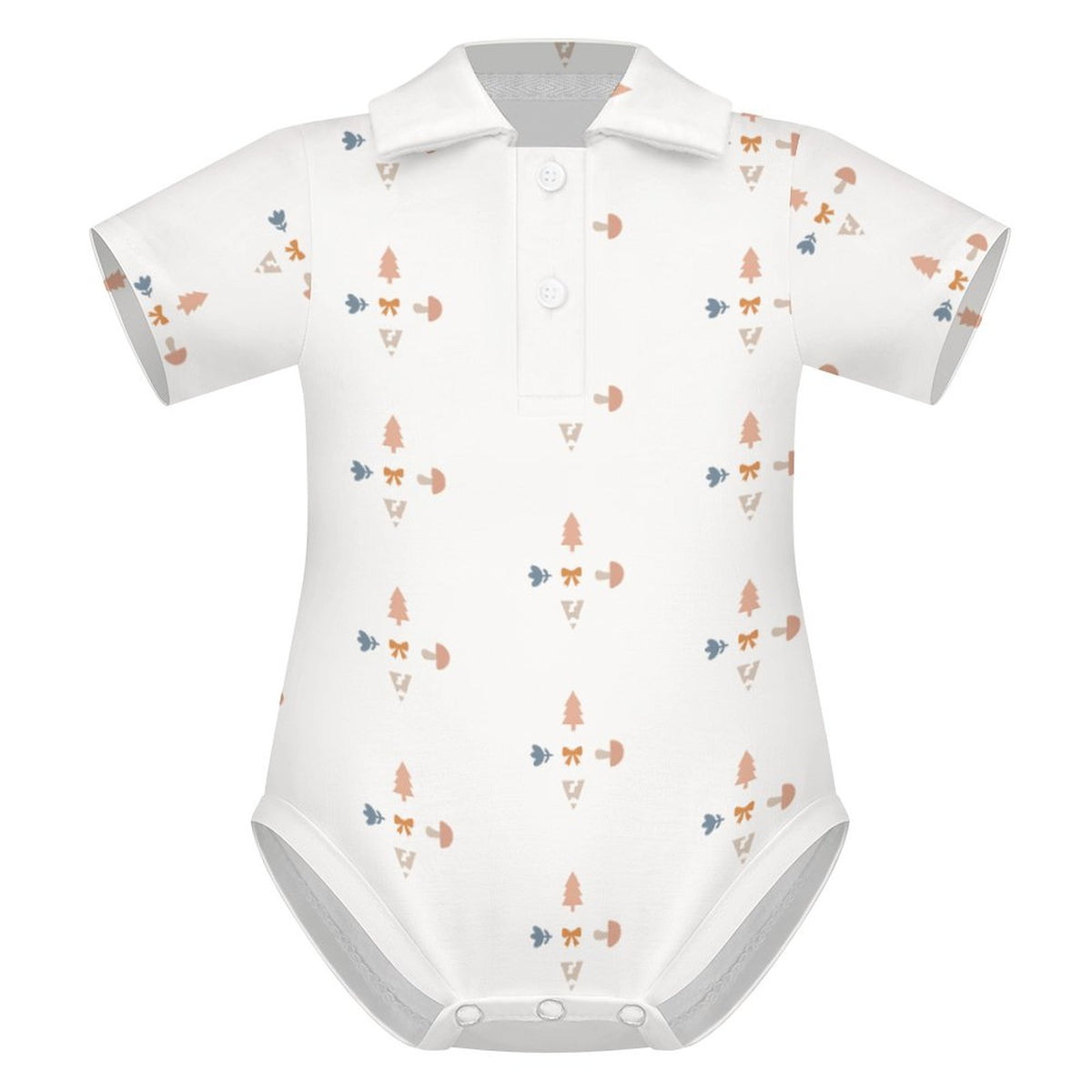 Baby Geometric Print Short Sleeve Polo Romper