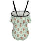 Cute Fox Print Ruffle Off-Shoulder Girls Swimsuit