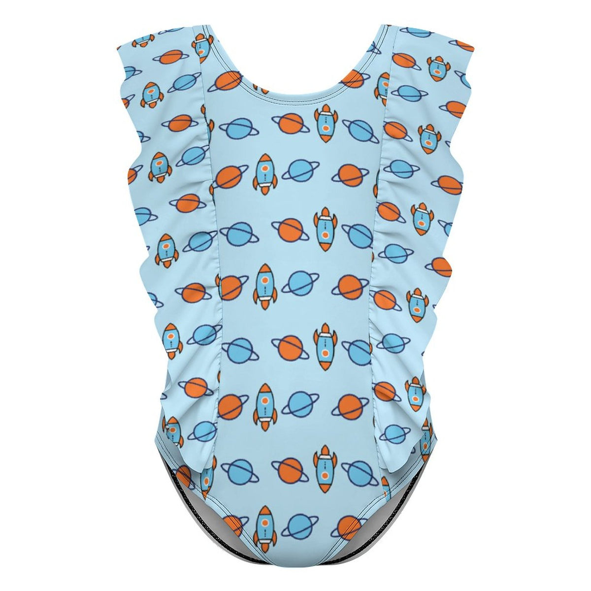 Custom Girls Hawaiian Ruffle Swimsuit | All-Over Print