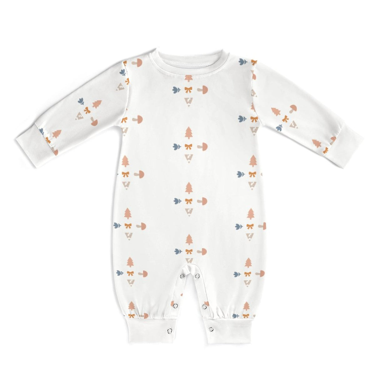 Baby White Geometric Motif Lightweight Romper