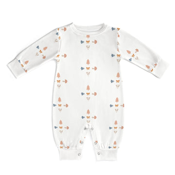 Baby White Geometric Motif Lightweight Romper