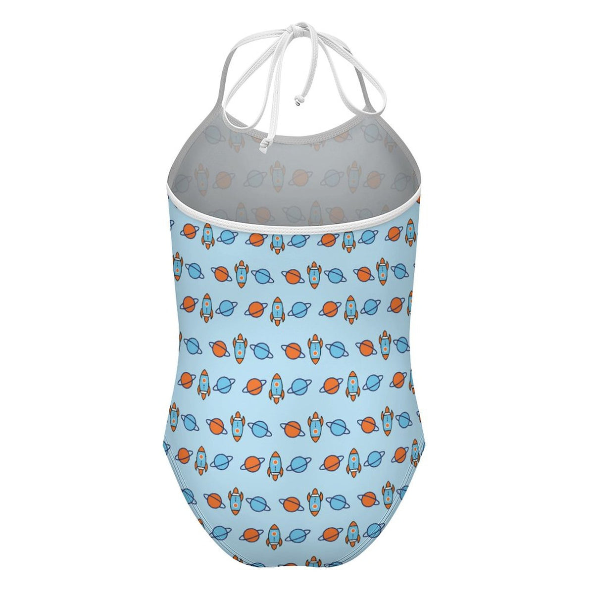 Outer Space Rocket Spaghetti Strap Girls Swimsuit