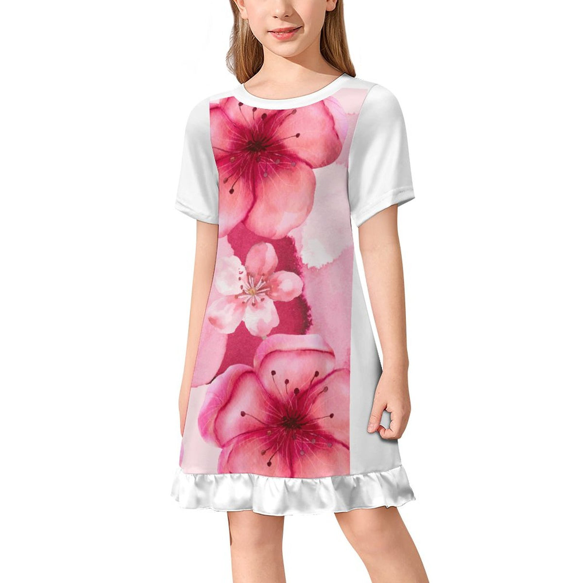 Girls' Short Sleeve Dress(All-Over Printing)