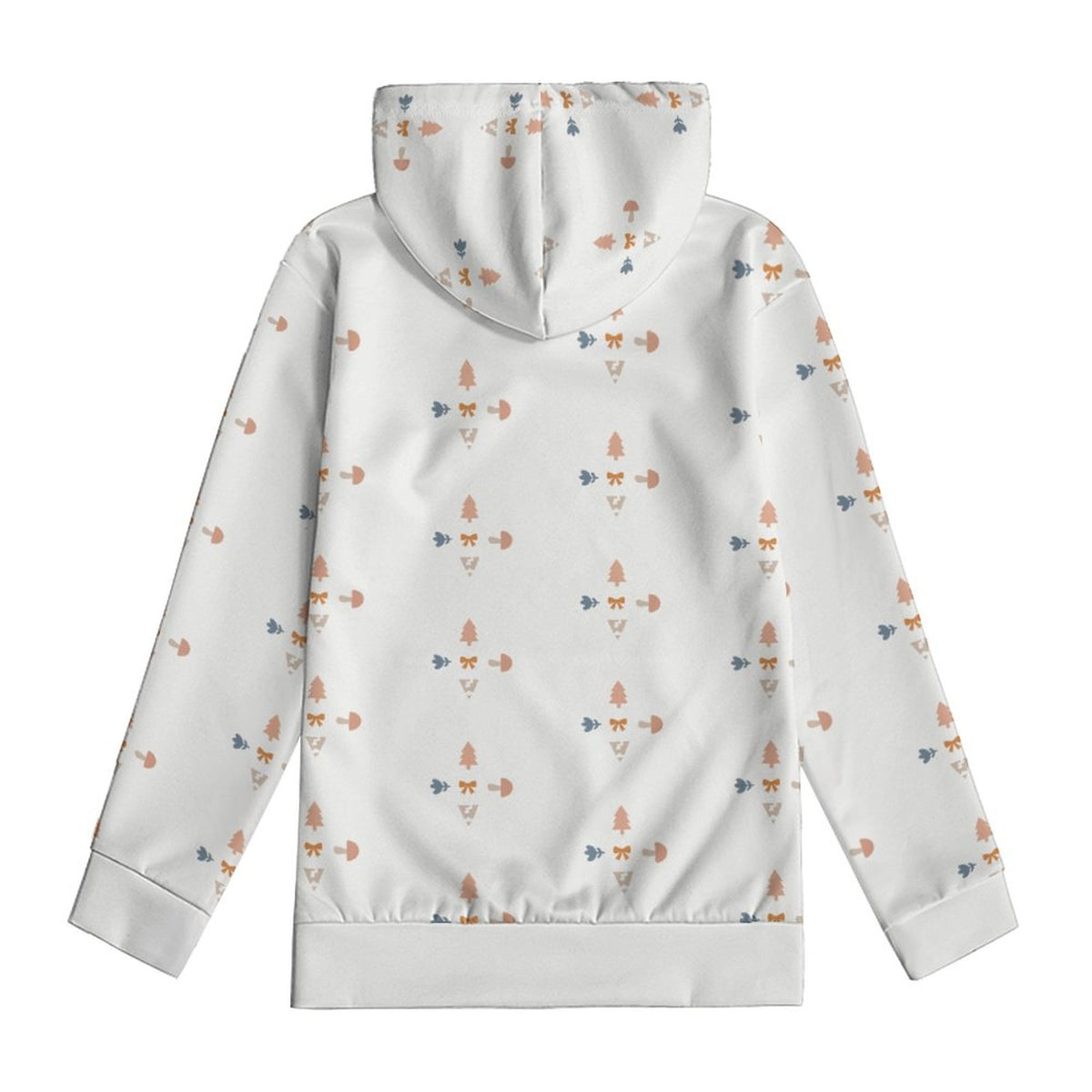 160GSM Kids' White Geometric Patterned Pullover