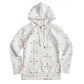 Kids' White Geometric Patterned Long Sleeve Hoodie