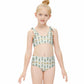 Cute Bunny & Moon Tie Shoulder Girls Bikini Set | AOP
