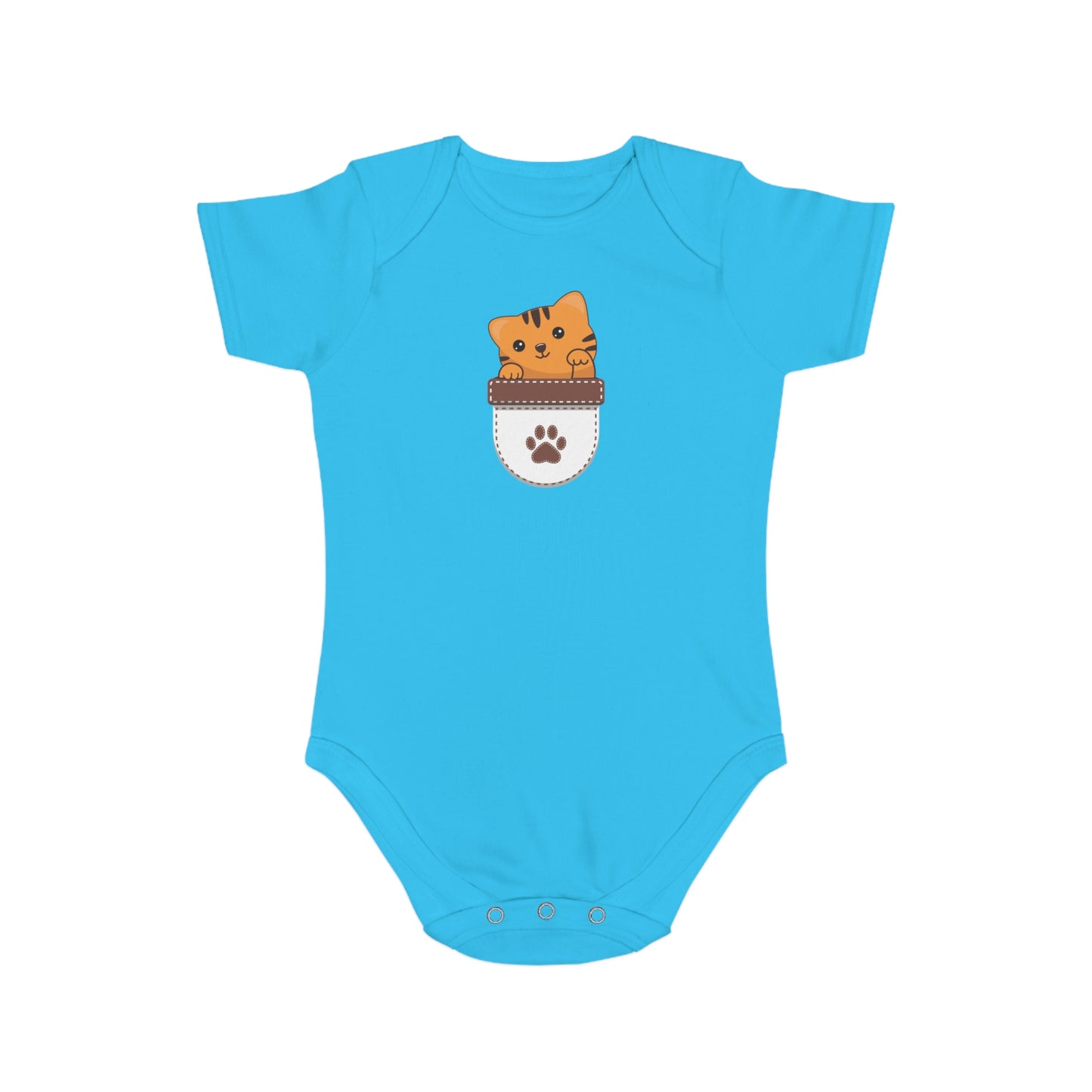 Cute Cat Pocket design baby bodysuit