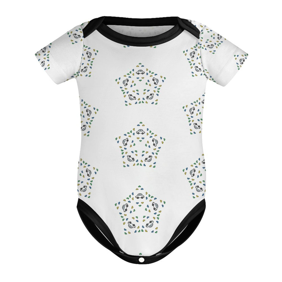 Geometric Star Cotton Short Sleeve Baby Onesie