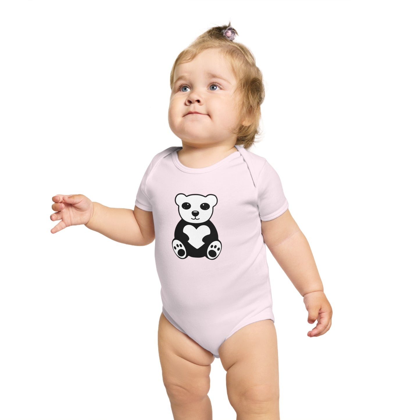 Cute Panda Heart design baby bodysuit