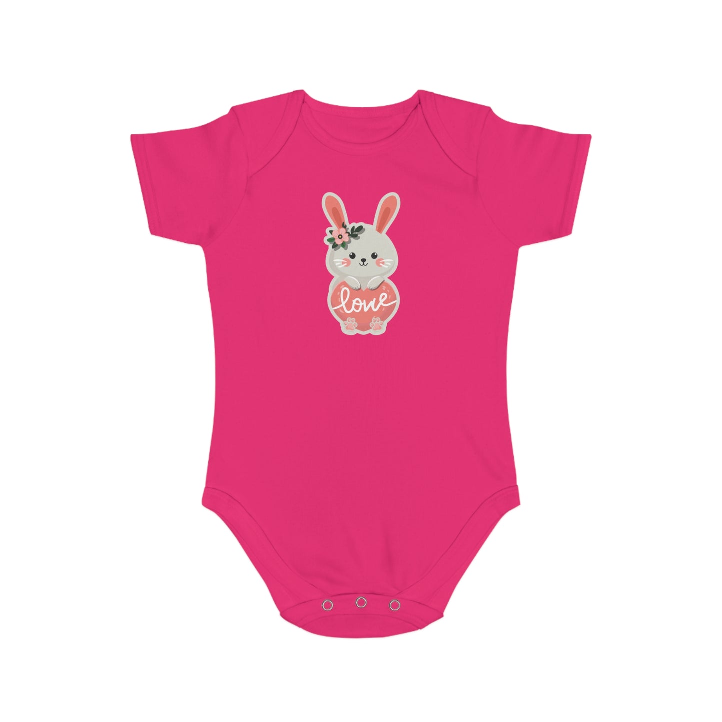 Cute Bunny Love design baby bodysuit