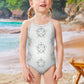 Girls' Geometric Pattern Camisole One-Piece Swimsuit