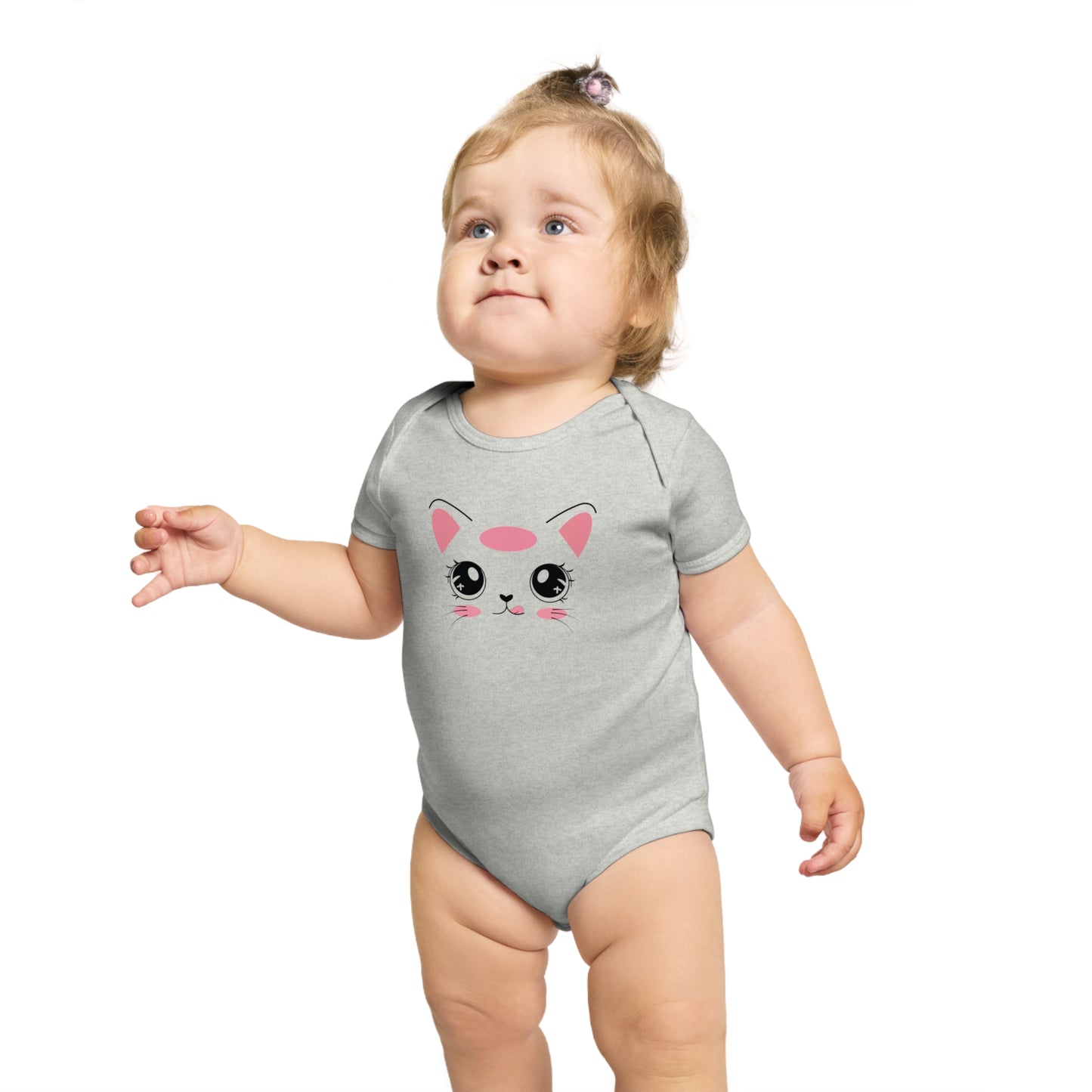 Kawaii Kitty Face design baby bodysuit