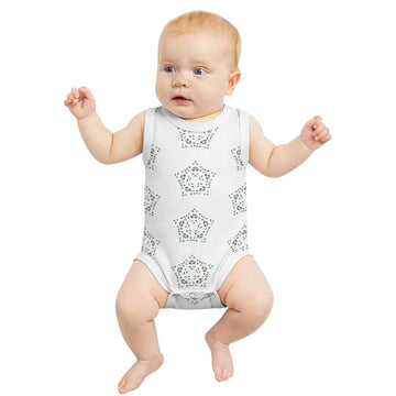 Baby Star Floral Print Sleeveless Cotton Romper