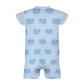 190GSM Light Blue Elephant Baby Cotton Romper