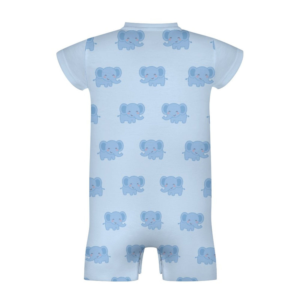 190GSM Light Blue Elephant Baby Cotton Romper